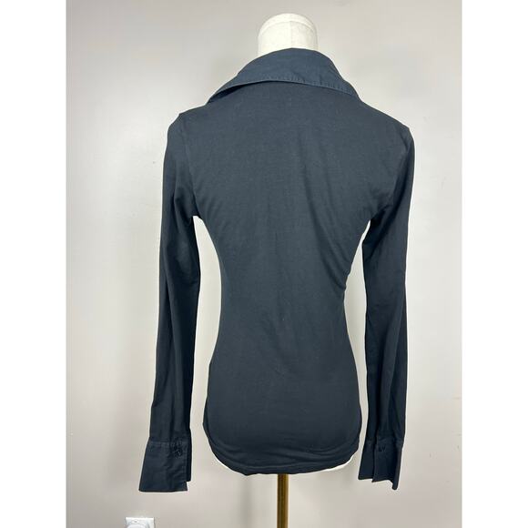 Anne Fontaine Nuage Button up Shirt Black Sz 0-2 Quiet Luxary Parisian - Picture 10 of 11
